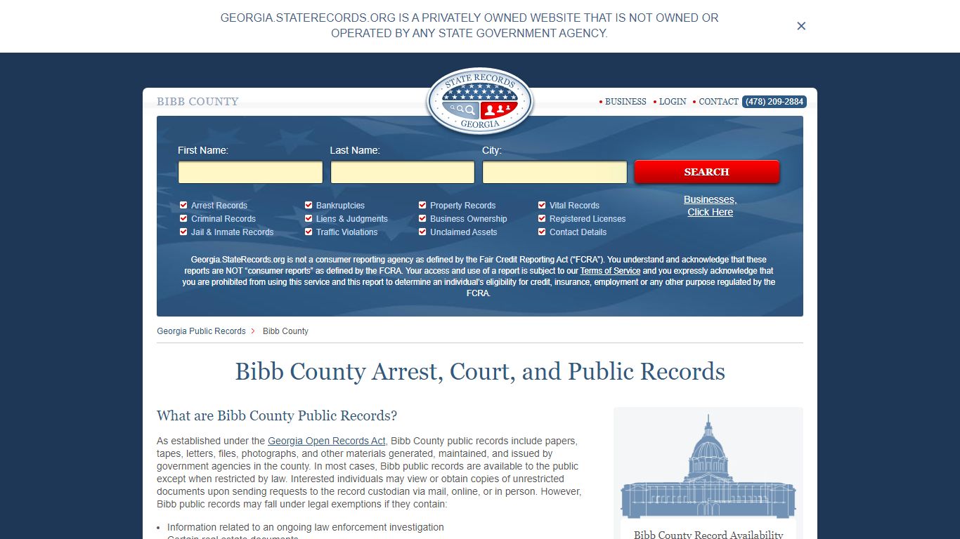 Bibb County Arrest, Court, and Public Records